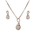 Gleaming Blossom Diamond Pendant Set