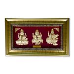 Laxmi Ganesh Saraswati 24K Gold Leaf Deities