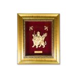 Goddess Durga 24K Gold Leaf Deity (Golden Frame)