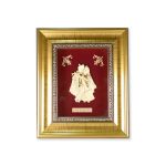 Radha Krishna Gold Leaf Deities (Golden Frame)