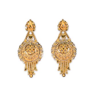 Royal Blossom Gold Chandelier Earrings