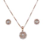 Sparkling Cascade Diamond Pendant Set