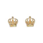 Dazzling Crown Gold Stud Earrings for Women